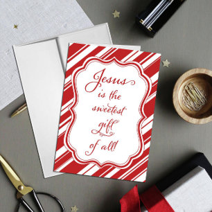 Carte Christian Religieux Jésus Rouge et Blanc Noël