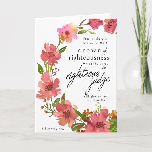 Carte Christian Sympathy Card - Crown of Righteousness (Devant)