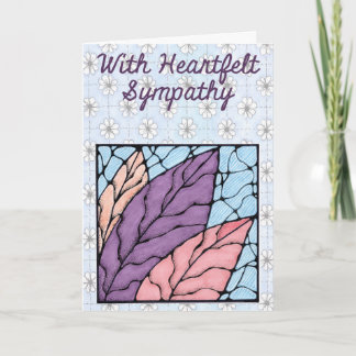 Carte Christian Sympathy Card Leaf Design