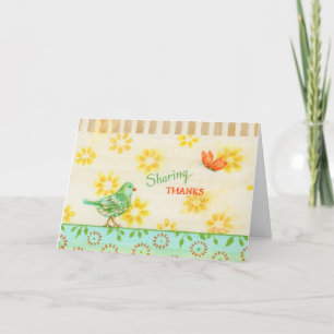 Carte Christian Thanksgiving Bird Blessings Card