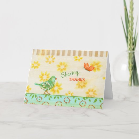 Carte Christian Thanksgiving Bird Blessings Card (Devant)