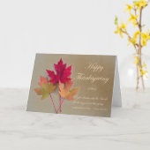 Carte Christian Thanksgiving Psaume 136 Feuilles d'autom (Fleur jaune)
