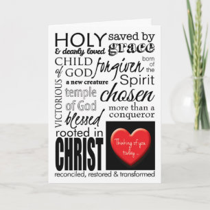 Carte Christian Thinking of You Card Graphic Typographie