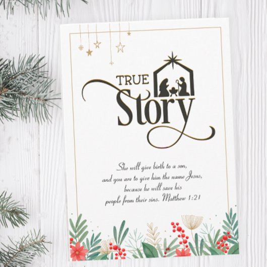 Carte Christian True Story Noël religieux