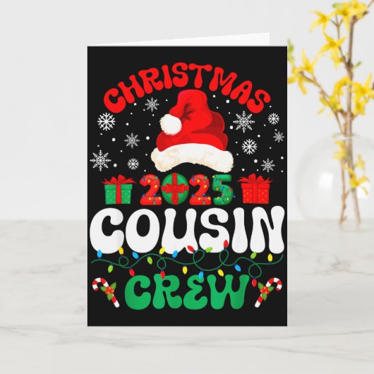 Carte Christmas 2025 Cousin Crew Xmas Funny Matching Fam (Fleur jaune)