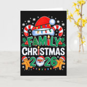 Carte Christmas 2026 Family Matching Xmas Team Santa Squ (Fleur jaune)