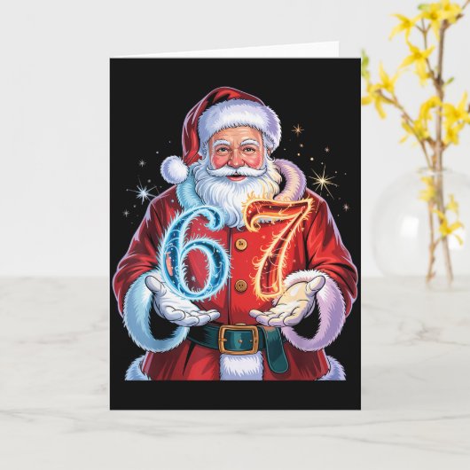 Carte Christmas 67 Funny Xmas Six Seven Ugly Sweater 6-7 (Fleur jaune)