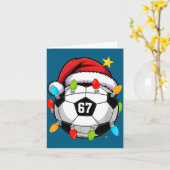 Carte Christmas 67 Meme Soccer Ball Santa Hat Funny Xmas (Fleur jaune)