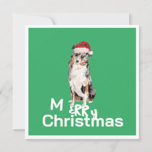 Carte Christmas Australian Shepherd Chien Joyeux voeux