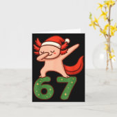 Carte Christmas Axolotl Dabbing 67 Meme Six Seven Funny (Fleur jaune)