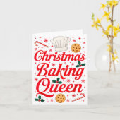 Carte Christmas Baking Queen Funny Xmas Cookie Lover Wom (Fleur jaune)