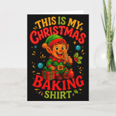 Carte Christmas Baking Shirt Cute Elf Gingerbread Pastry (Devant)