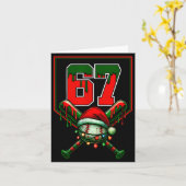 Carte Christmas Baseball Drip Number 67 Player Or 67th B (Fleur jaune)