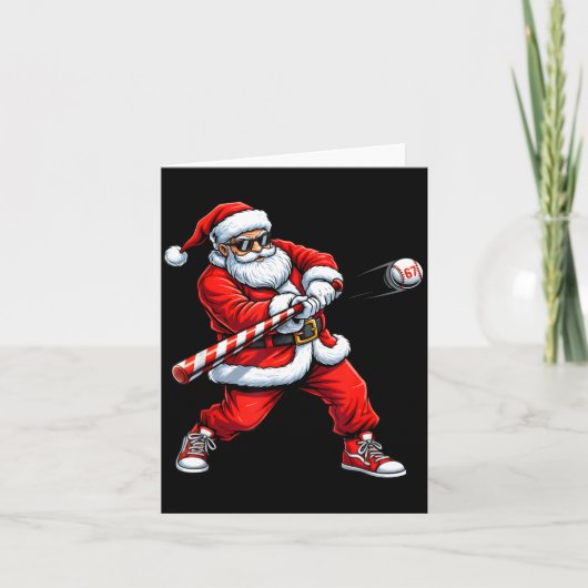 Carte Christmas Baseball Player Santa Funny Xmas Boys Me (Devant)