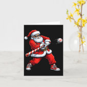 Carte Christmas Baseball Player Santa Funny Xmas Boys Me (Fleur jaune)