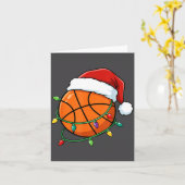 Carte Christmas Basketball Santa Hat Wrapped In Lights H (Fleur jaune)