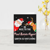 Carte Christmas Be Nice To The Real Estate Agent Santa  (Fleur jaune)