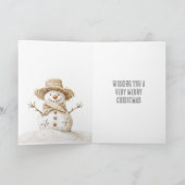 Carte Christmas Beach Starfish Snowman (Intérieur)