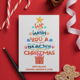 Carte Christmas Beach tropical Beach Arbre