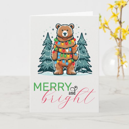 Carte Christmas Bear (Fleur jaune)