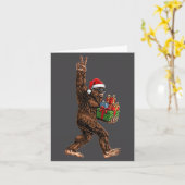 Carte Christmas Bigfoot Santa Hat Funny Sasquatch Big Fo (Fleur jaune)