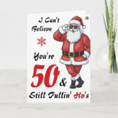 Carte Christmas Birthday Santa Claus Sunglasses Funny (Devant)