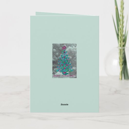 Carte Christmas Blessing for year ahead with tree & gems (Dos)