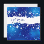 Carte Christmas Blue Winter Snowflakes Certificat cadeau<br><div class="desc">Illustration Joyeux Noël bleu neige avec un graphique à la mode avec des flocons de neige blancs et bleus.</div>