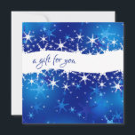 Carte Christmas Blue Winter Snowflakes Certificat cadeau<br><div class="desc">Illustration Joyeux Noël bleu neige avec un graphique à la mode avec des flocons de neige blancs et bleus.</div>