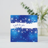 Carte Christmas Blue Winter Snowflakes Certificat cadeau (Debout devant)