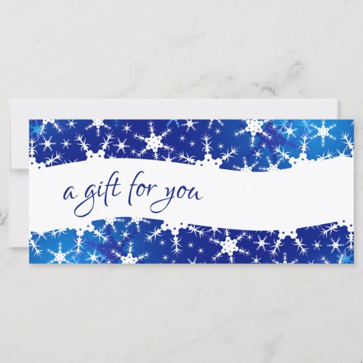 Carte Christmas Blue Winter Snowflakes Certificat cadeau (Devant)