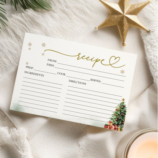 Carte Christmas Bridal Shower Shower Recipe Cards