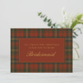 Carte Christmas Bridesmaid Proposal Festive Holiday  (Debout devant)