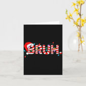 Carte Christmas Bruh Candy Cane Santa Hat Xmas Slang Mem (Fleur jaune)