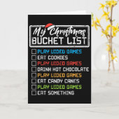 Carte Christmas Bucket List Video Games Xmas Gamer Boys (Fleur jaune)