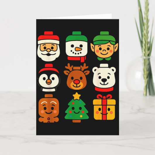 Carte Christmas Building Brick Santa Elf Snowman Xmas Bo (Devant)