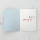 Carte Christmas Bunny Rabbit Nibbling On a Candy Cane (Intérieur)