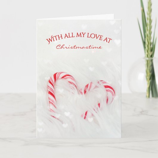 Carte Christmas Candy Cane Love Heart (Devant)