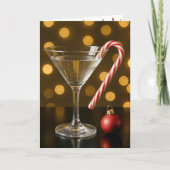 Carte Christmas Candy Cane On a Martini Glass (Devant)