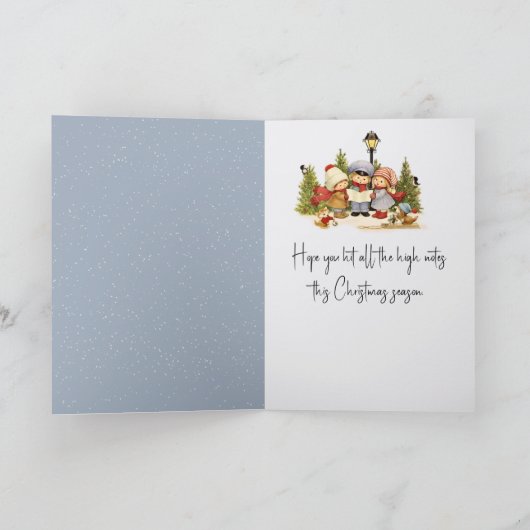 Carte Christmas Caroling Dogs In Snowflakes (Intérieur)