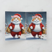 Carte Christmas Cat Père Noël, (Intérieur)