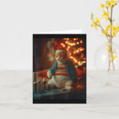 Carte Christmas Cat Smoking Cigarette Meme Gen Z (Fleur jaune)