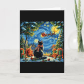 Carte Christmas Cat Starry Night Holiday Van Gogh Xmas S (Devant)