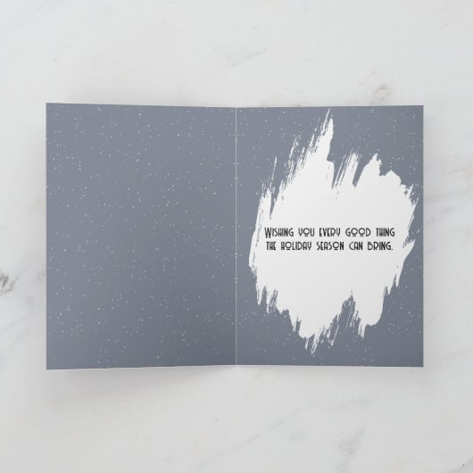 Carte Christmas Cats Cuddling On a Snowy Fence (Intérieur)