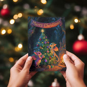 Carte Christmas Cave Dragons – Warm Holiday Wishes