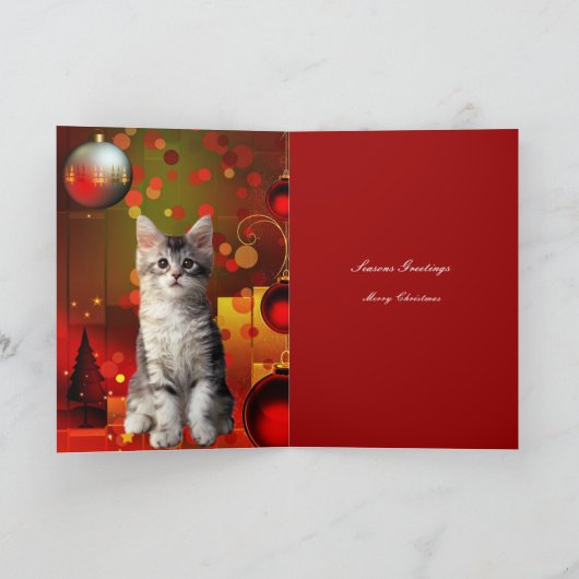 Carte Christmas Chat Kitten (Intérieur)
