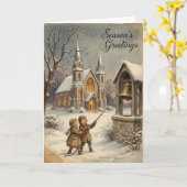 Carte Christmas Church Bells Greetings Card (Fleur jaune)