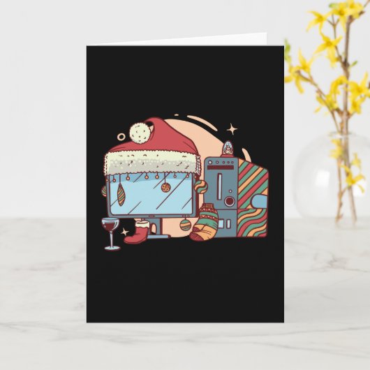 Carte Christmas computer (Fleur jaune)