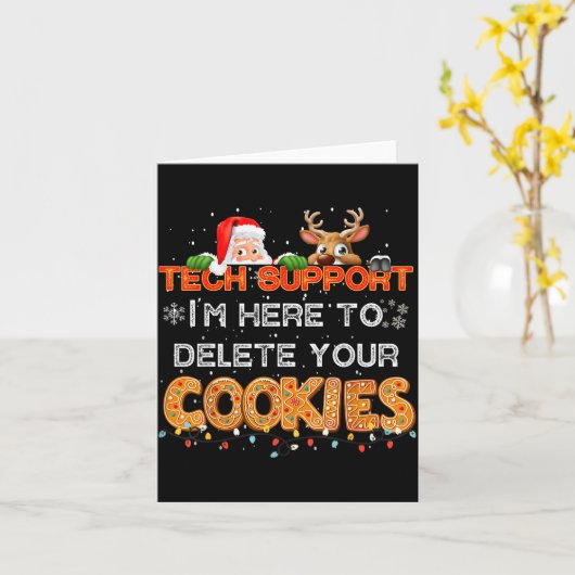 Carte Christmas Cookie Crew Pajamas Tech Baking Family F (Fleur jaune)