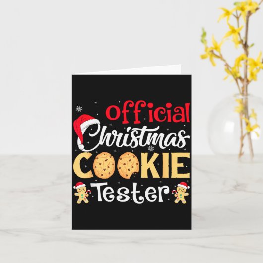 Carte Christmas Cookie Tester Funny Baking Crew Xmas (Fleur jaune)